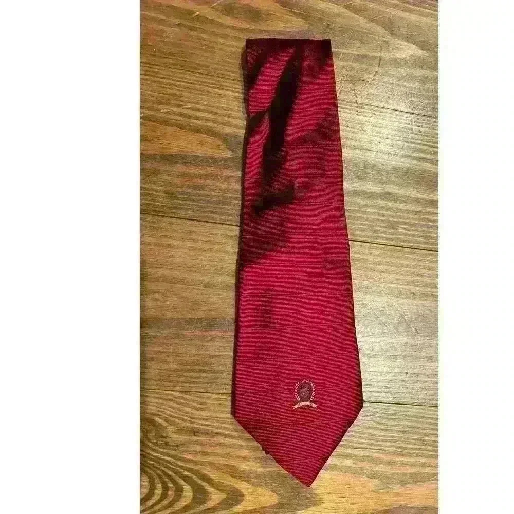 Vintage Tommy Hilfiger Crest Red Solid Tie